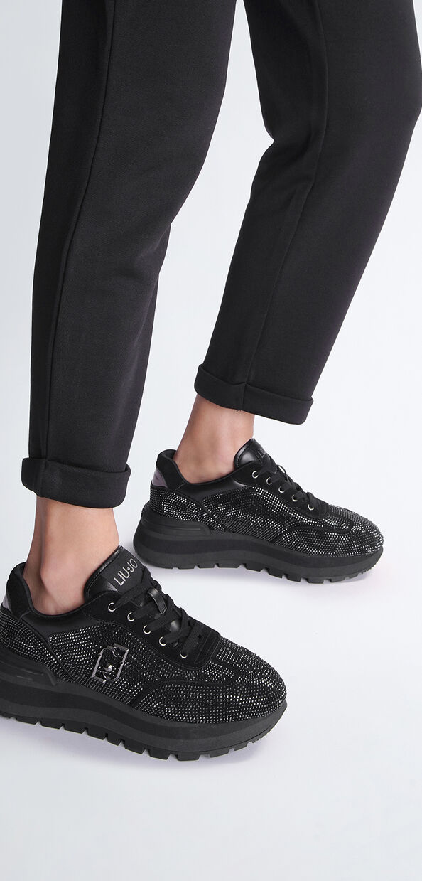 Liu Jo Sneakers nere full strass